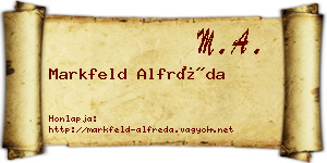 Markfeld Alfréda névjegykártya